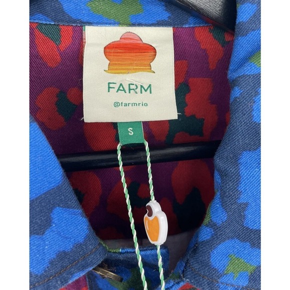 Farm Rio Small Mixed Leopard Pop Jumpsuit Coverall Size Small Cotton Denim Print - Picture 13 of 14